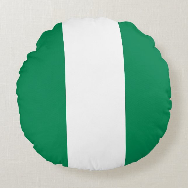 Nigerias flagga rund kudde (Framsidan)