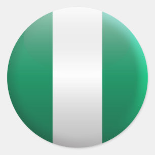 Nigerias flagga runt klistermärke