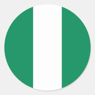 Nigerias flagga runt klistermärke