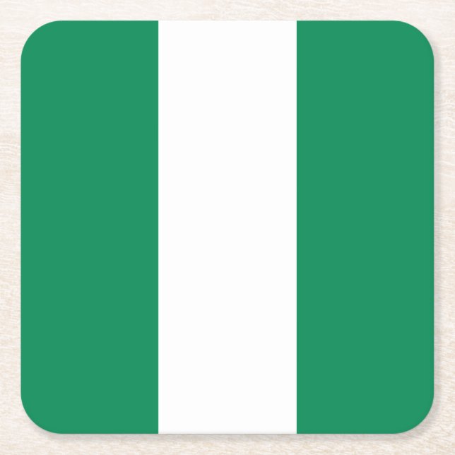 Nigerias flagga underlägg papper kvadrat (Framsidan)