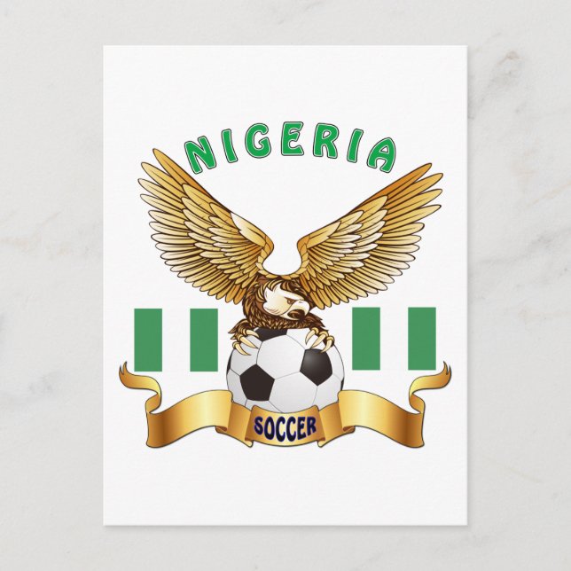 Nigerias fotbollsdesign vykort (Framsida)