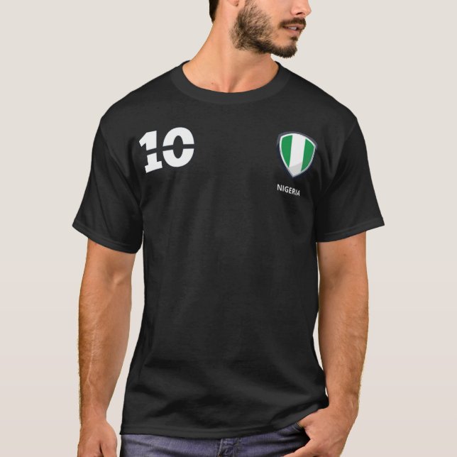 Nigerias fotbollsspelare Jersey baskeltball boll b T Shirt (Framsida)