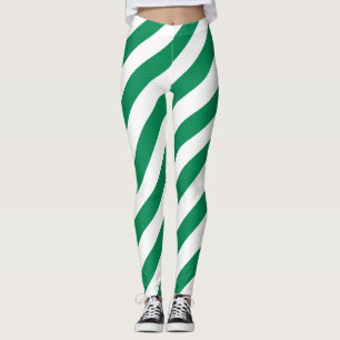 Nigerias nationella Flagga Färg diagonal strimlad Leggings