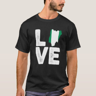 Nigerias pride Kärlek Nigerias Svartahistoria flag T Shirt