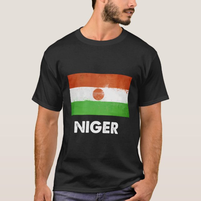 Nigerien Niger Flagga T Shirt (Framsida)
