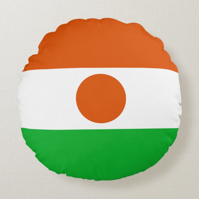 Nigers flagga rund kudde (Framsidan)