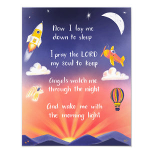 Nighly Prayer for Children Art Fototryck