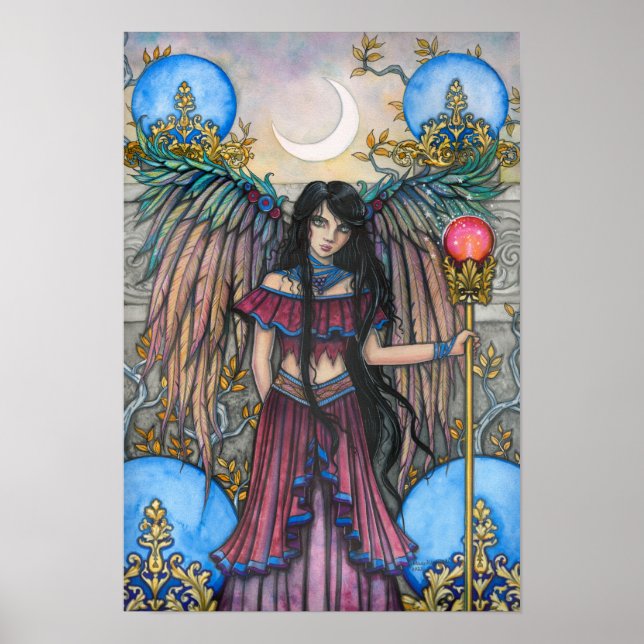 Night Bird Fantasy Fairy Art by Molly Harrison Poster (Framsidan)
