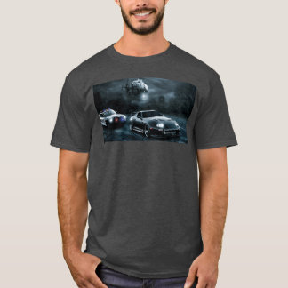Night Chase with Speeding Sports Car retro T Shirt