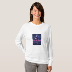 "Night City Tillhörs to Modig" Cyberpunk Neon S T Shirt