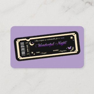 Night coupon Visitkort