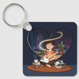 Night Creator Cozy Heart Window Art Nyckelring