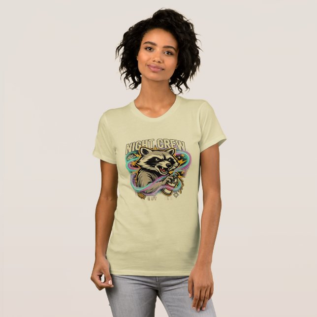 Night Crew Tvättbjörn Graffiti T-Shirt (Hel framsida)