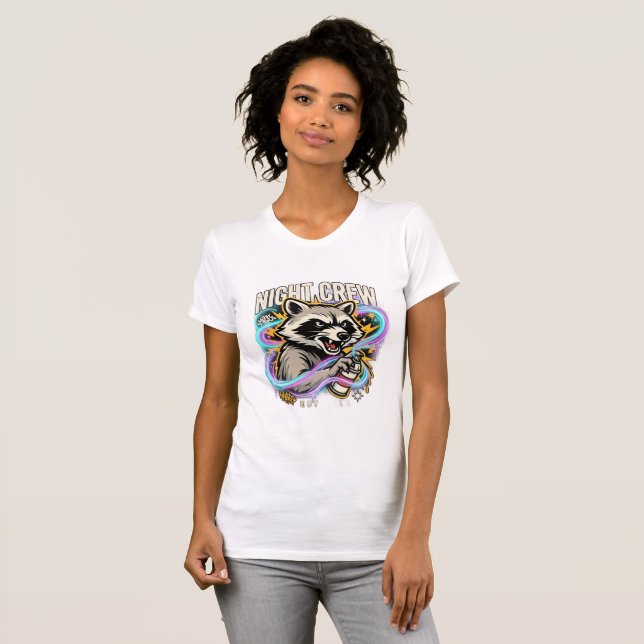 Night Crew Tvättbjörn Graffiti T-Shirt (Hel framsida)