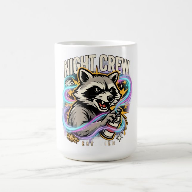 Night Crew Tvättbjörn Graffiti T-Shirt Kaffemugg (Center)
