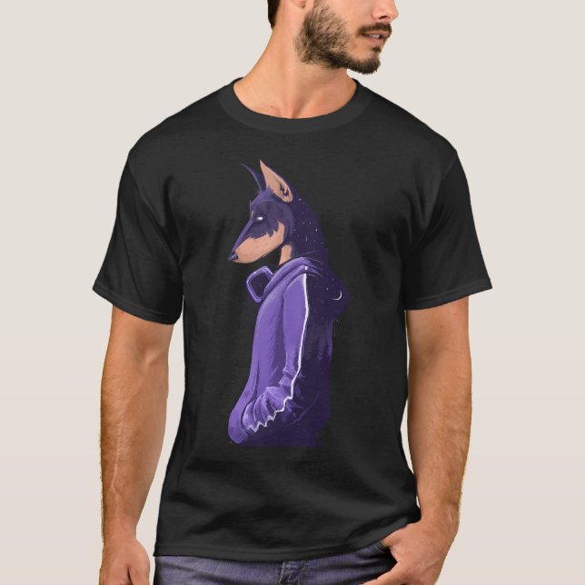 Night Doberman T Shirt (Framsida)