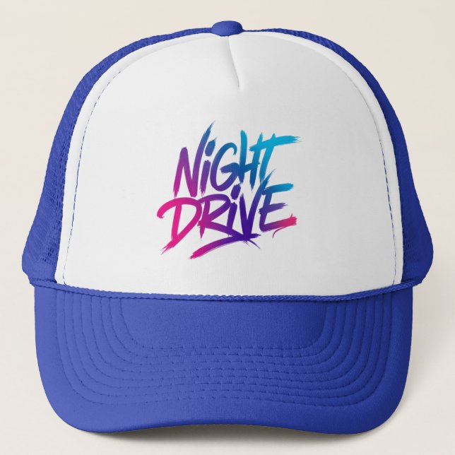 Night Drive - Retro Futuristic Synthwave Car & Moo Keps (Framsida)