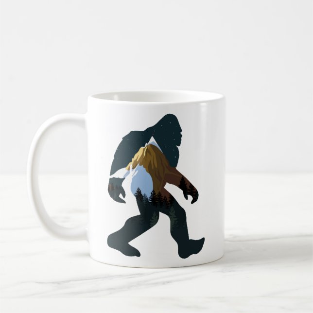 Night Forest Bigfoot Kaffemugg (Vänster)