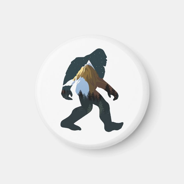 Night Forest Bigfoot Magnet (Framsidan)