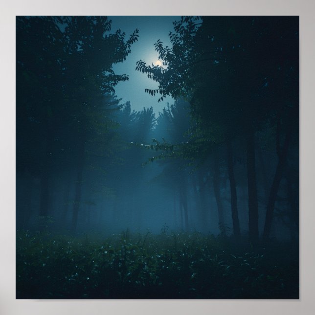 Night Forest Moonlight Poster (Framsidan)