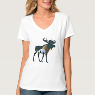 Night Forest Moose T Shirt