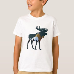 Night Forest Moose T Shirt