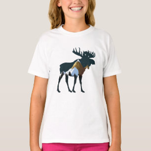 Night Forest Moose T Shirt