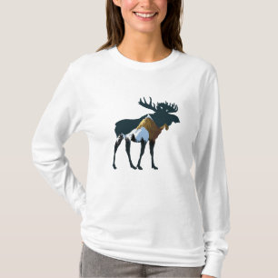 Night Forest Moose T Shirt