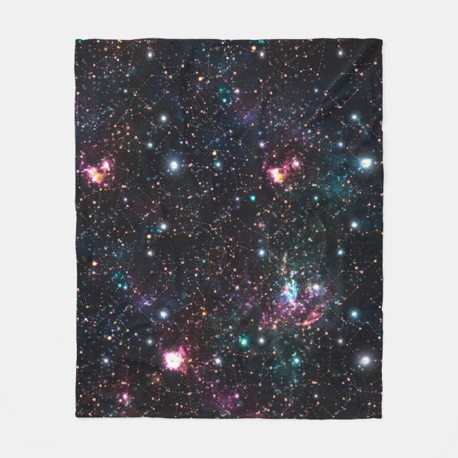 Night Galaxy Space PrintSeamless Pattern in Repeat Fleecefilt (Framsidan)