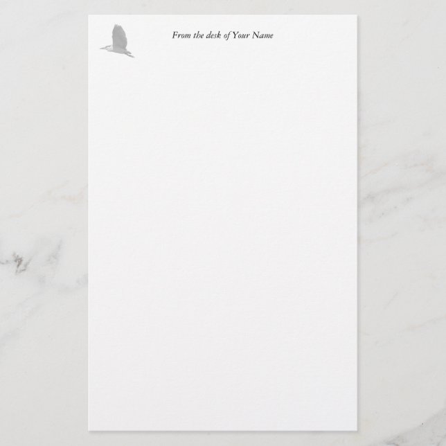 Night Heron 2 Stationery Brevpapper (Framsida)