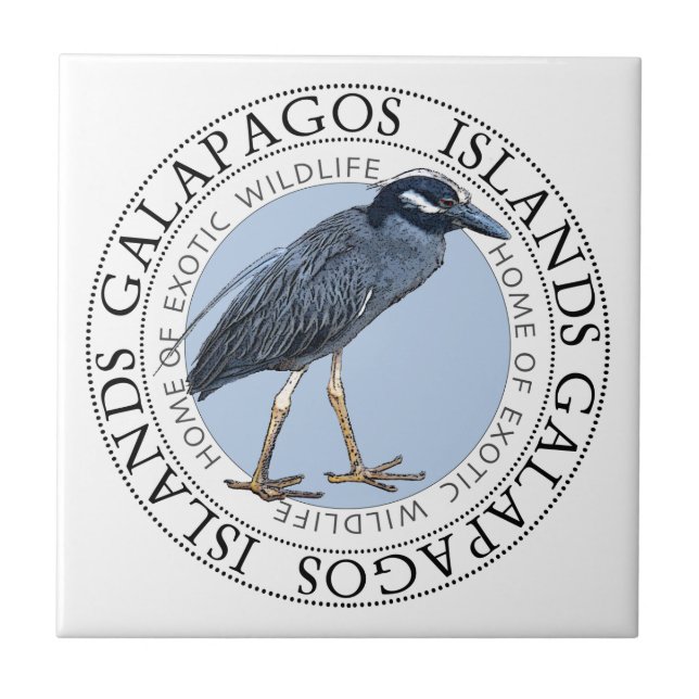 Night Heron Galapagos-öarna Kakelplatta (Framsidan)