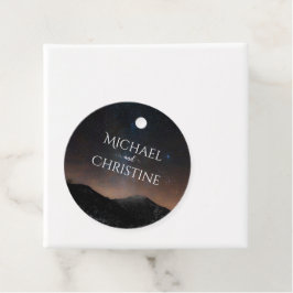 Night himlar bröllop under stjärnorna gåvor etiketter