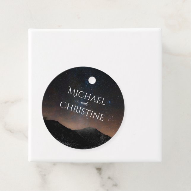 Night himlar bröllop under stjärnorna gåvor etiketter (På plats)
