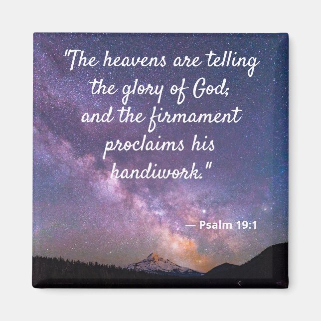 Night Himlar Milky Way Psalm 19:1 Magnet (Framsidan)