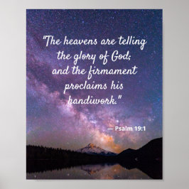 Night Himlar Milky Way Psalm 19:1 Poster