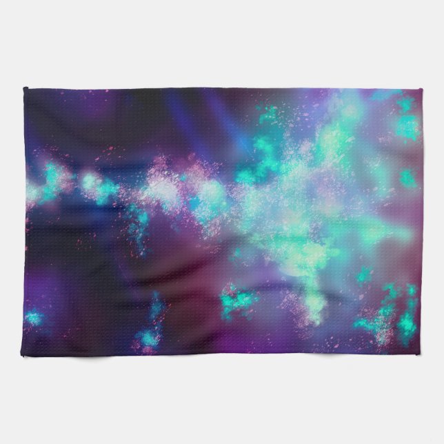 Night Himlar Neon Ljus Tea Towel Kökshandduk (Horisontell)