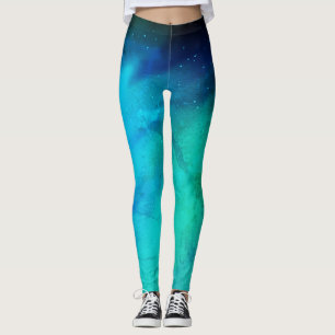 Night Himlar Northern Ljus Galaxy Leggings