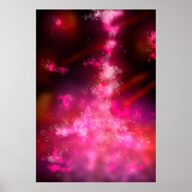 Night Himlar Rosa Flare Poster (Framsidan)