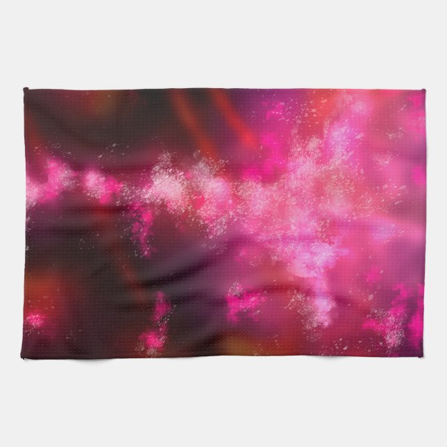 Night Himlar Rosa Flare Tea Towel Kökshandduk (Horisontell)
