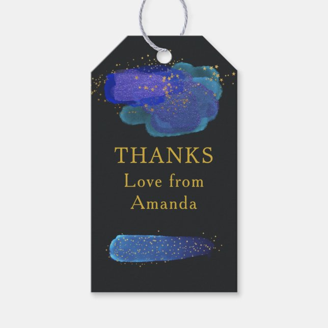 Night Himlar Space Stars Fantasy Party Tack Presentetikett (Framsidan)