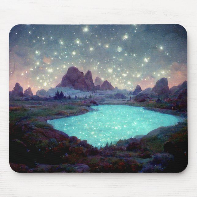 Night Himlar Stars Fantasy liggande Musmatta (Framsidan)