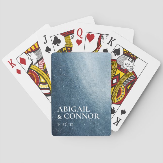 Night Himlar Stars Navy Blue White Casinokort (Baksidan)