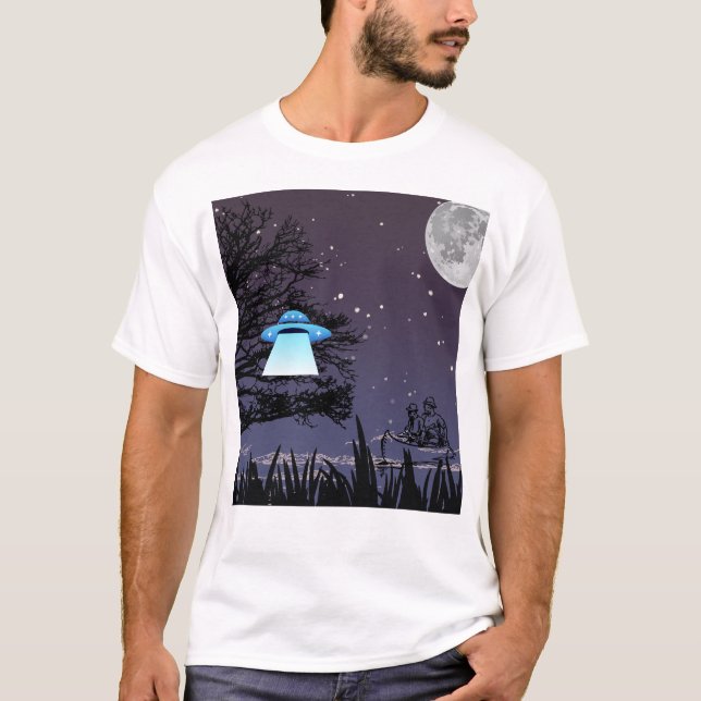 Night Himmel Boat Ride med Spaceshift Landing T-Sh T Shirt (Framsida)