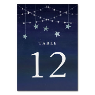 Night Himmel med Whimsical Garlands of Stars Bordsnummer