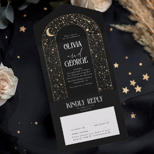 Night Himmel Stars Celestial Arch Black Bröllop