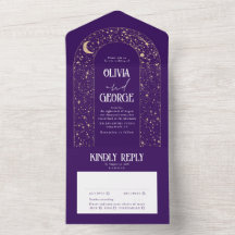 Night Himmel Stars Celestial Arch Lila Bröllop