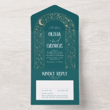 Night Himmel Stars Celestial Arch Teal Bröllop