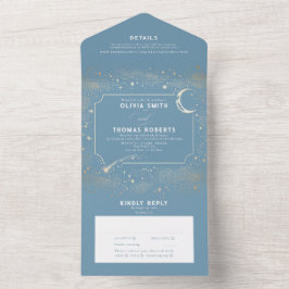 Night Himmel Stars Celestial Dusty Blue Bröllop