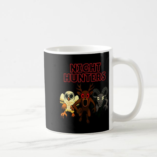 Night Hunters. 3 Animals In The Forest. Cool Gamer Kaffemugg (Höger)
