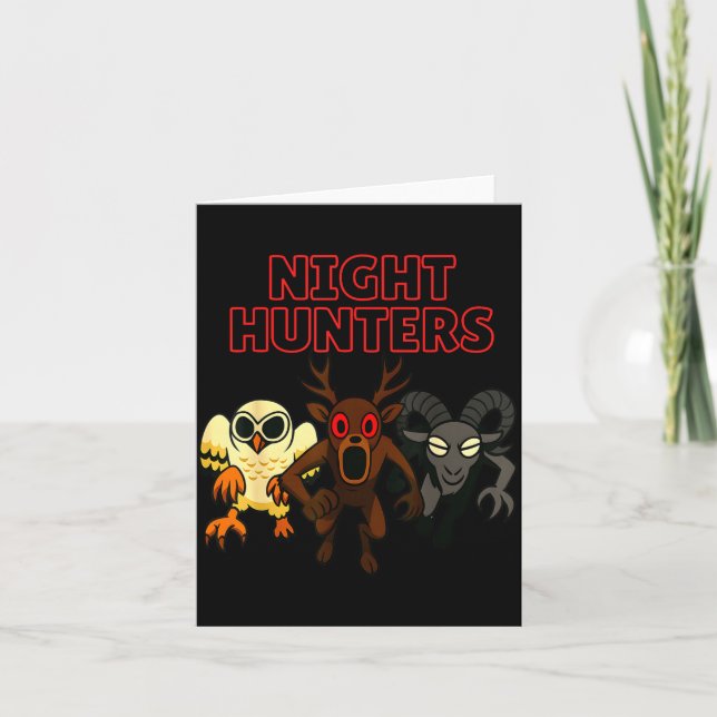 Night Hunters. 3 Animals In The Forest. Cool Gamer Kort (Framsida)